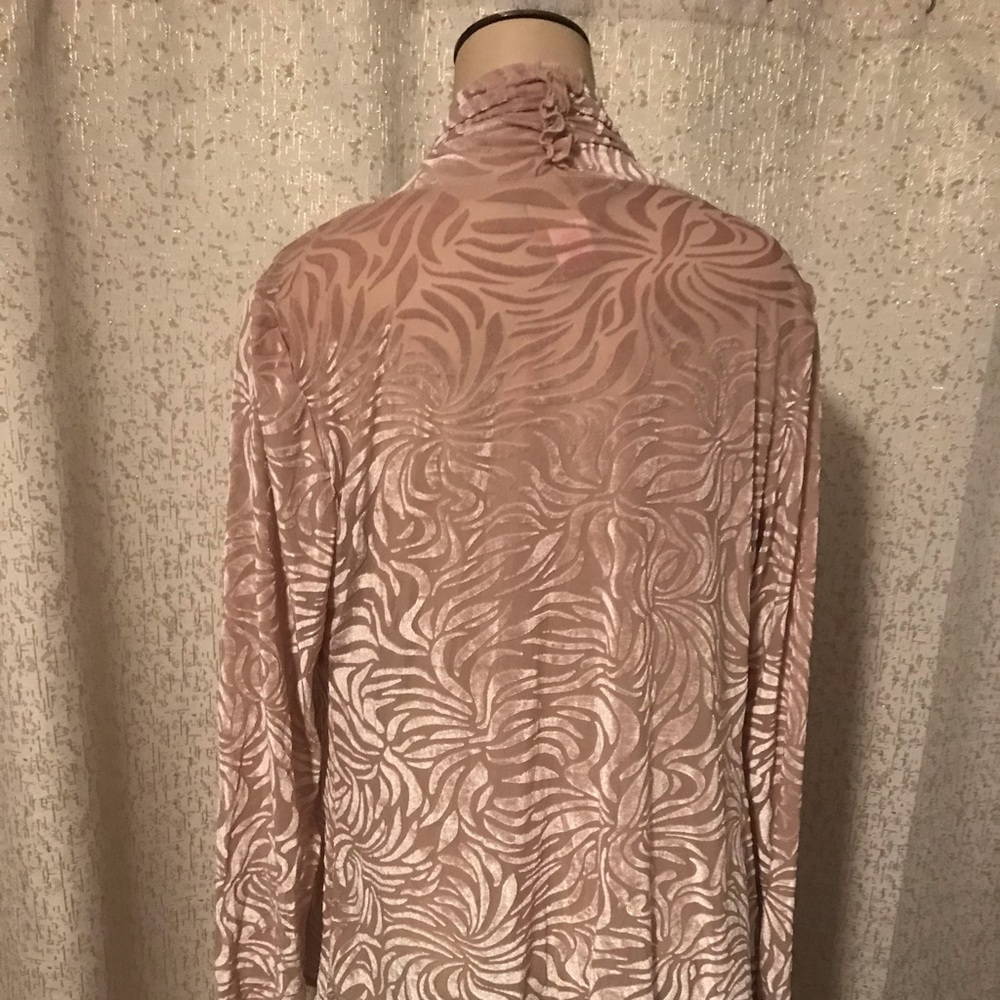 Ruby Rd Gold Velvet Open Front Jacket, Small - image 3